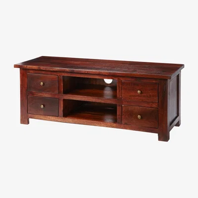 The Range Maharani Dark Wood TV Cabinet with Drawers  - Dark Wood