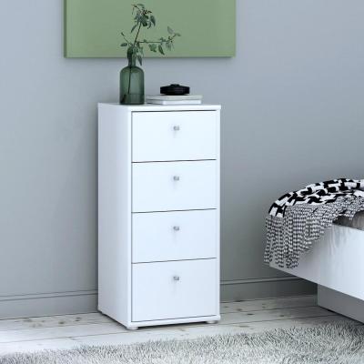 The Range Tall White Chest Of 4 Drawers - White
