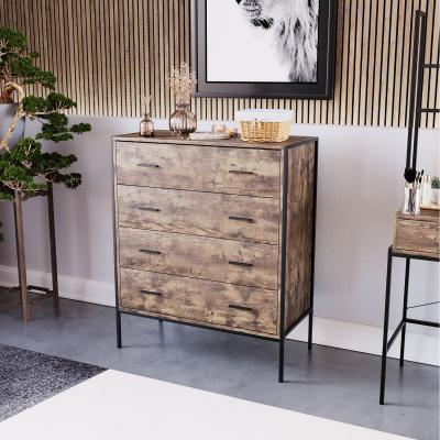 The Range Brooklyn 4 Drawer Chest - Dark Wood