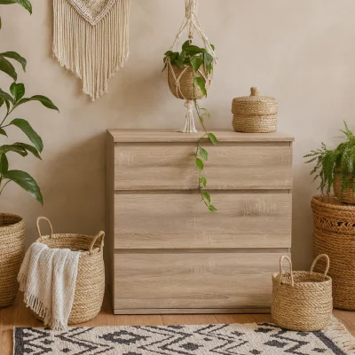 The Range Copenhagen Natural Effect 3 Drawer Chest of Drawers - Natural