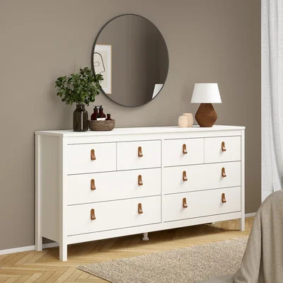 The Range Barcelona Double Dresser 4+4 Drawers in White - White