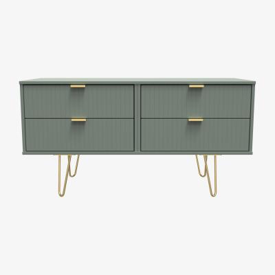 The Range Linear Ready Assembled 4 Drawer Bed Box - Reed Green