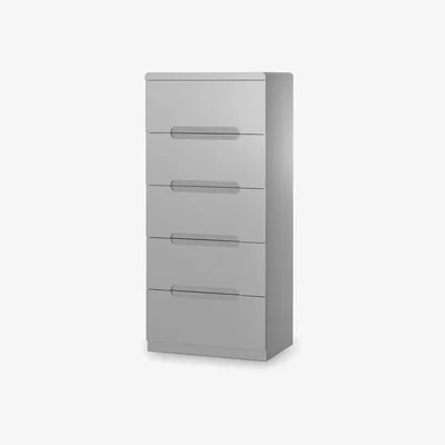 The Range Manhattan 5 Drawer Narrow Chest - Grey - Grey