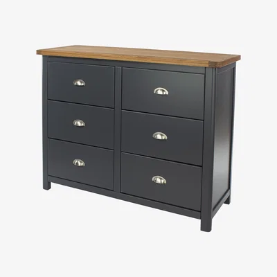 The Range Dunkeld 6 drawer wide chest  - Midnight blue