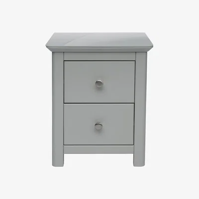 The Range Elgin 2 Drawer Bedside With Glass Top