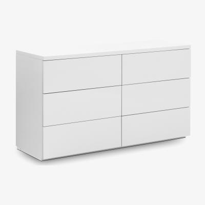 The Range Monaco 6 Drawer Wide Chest - White Gloss - White