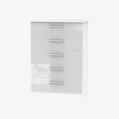 The Range Carlton Five Drawer Chest - Grey
