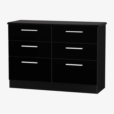 The Range Kensington Six Drawer Midi Chest - Black