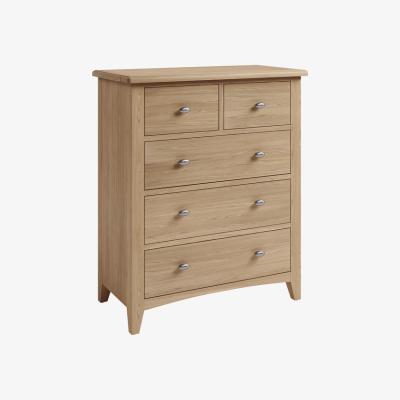 The Range Ashford  2 Over 3 Drawer Chest - Light Oak