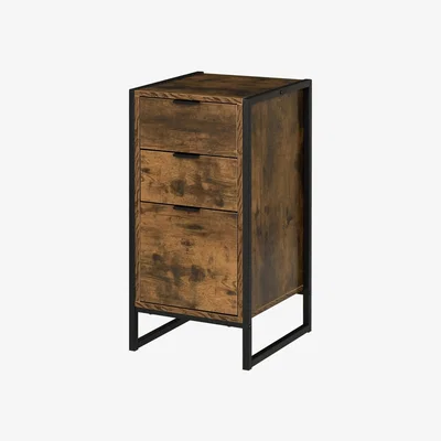 The Range Industrial 3 Drawer Chest of Drawers - Rustic Brown