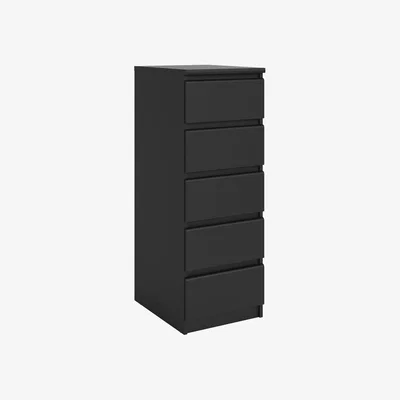 The Range Columbia Narrow Chest of Five Drawers  - Black Matt