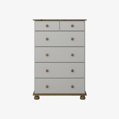 The Range Richmond Deep Six Drawer Chest - Grey & Pine