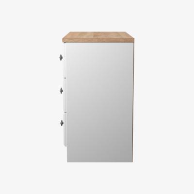 The Range Norfolk Ready Assembled 3 Drawer Chest - White Ash & Bardolino Oak