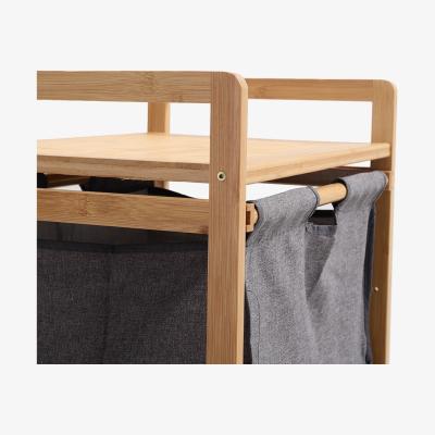 The Range Bamboo Wood Oxford Fabric Chest of 4 Drawers Clothes Storage Shelf Bedroom - Grey