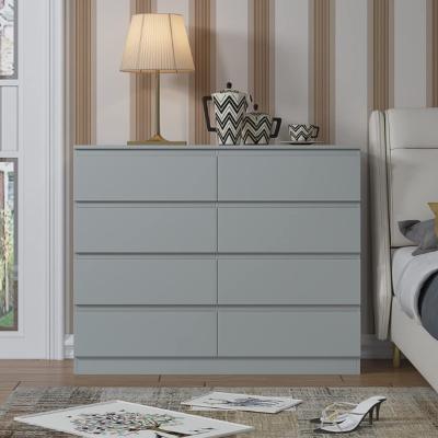 The Range Matt Grey 8 Drawer Chest, Matt Grey Bedroom Storage Furniture - Matt Grey