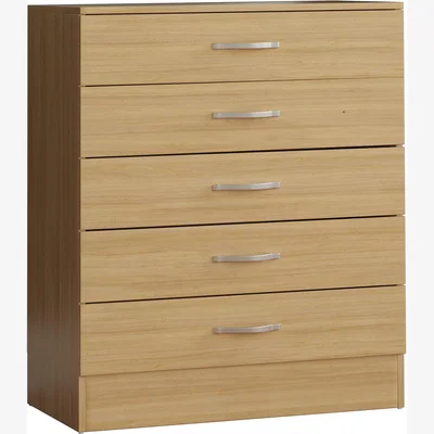 The Range Riano 5 Drawer Chest of Drawers - Pine