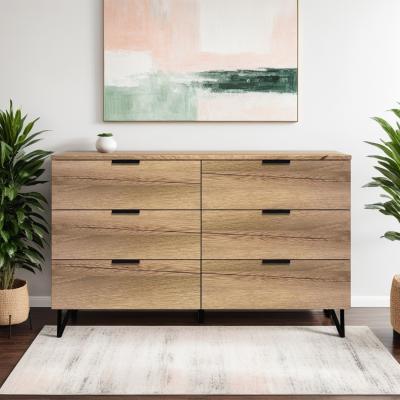 The Range FWStyle Cracked Oak 6 Drawer Chest Of Drawers Fast Click Assembly - Cracked Oak
