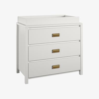 The Range Haven 3 Drawers Dresser with Changing Topper - White