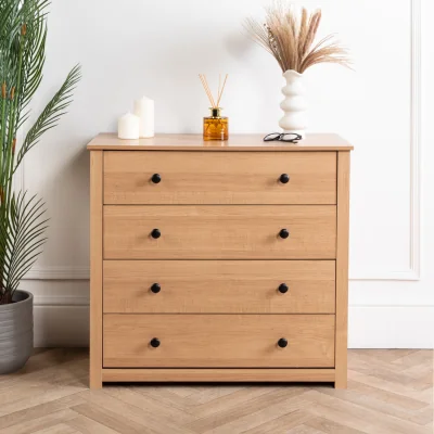 The Range Pine Wooden Chest Of Drawers Set of 4 5 Drawers - Brown / 4