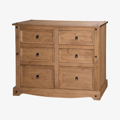 The Range Corona 6 Drawer Wide Chest of Drawers - Antique Wax