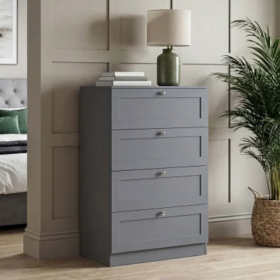 The Range Vida Designs Altino 4 Drawer Chest, Black - Grey