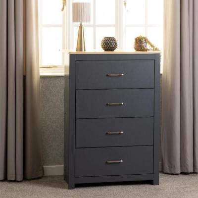 The Range Portland 4 Drawer Chest - Grey