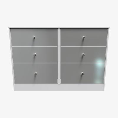 The Range Padstow Ready Assembled 6 Drawer Midi Chest - Uniform Gloss & White
