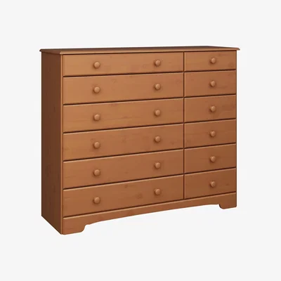 The Range Nordic 6+6 Drawer Chest of Drawers - Cherry Wood