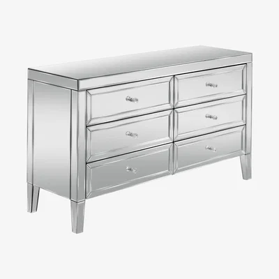 The Range Valencia 6 Drawer Chest - Mirrored