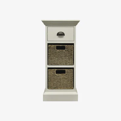 The Range Drawer Unit With Wicker Backets - Antique White - 1 / 2