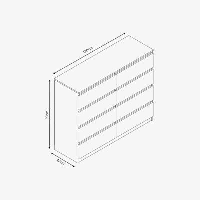 The Range Olivia Matt Chest Of Drawers - Matt Black / 8
