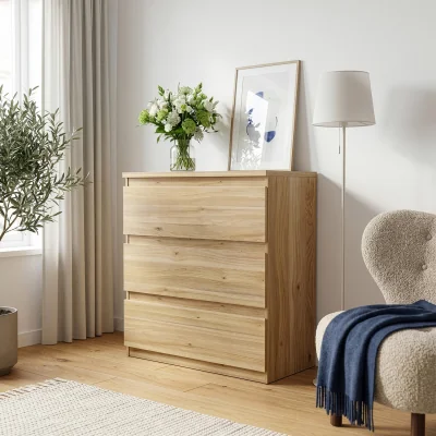 The Range Edmore 3 Drawer Chest - Mauvella Oak