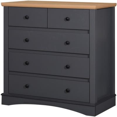 The Range Carden Five Drawer Chest - Dark Grey