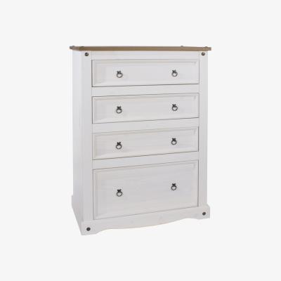The Range Corona White Chest with Four Drawers  - White waxed