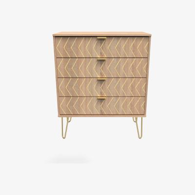 The Range Hong Kong Ready Assembled 4 Drawer Chest - Jigsaw Bardolino & Bardolino Oak