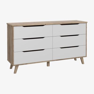 The Range 6 Drawer Chest of Drawers, Matt White Light Oak Effect  - Matt White
