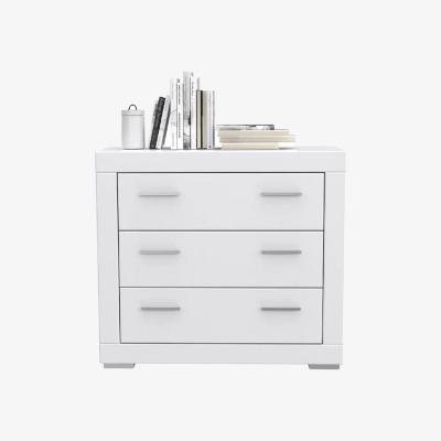 The Range Snow White Gloss Modern Style 3 Drawer Chest of Drawers - Gloss White