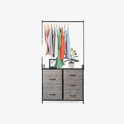 The Range Costway Fabric Drawer Dresser-Black - Black