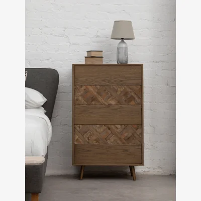 The Range Salvar Wooden Chest of 5 Drawers - Natural