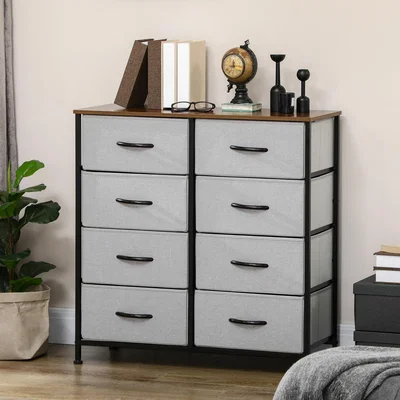 The Range Chest of Drawers Cloth Organizer with 8 Fabric Drawers - Grey / 12kg