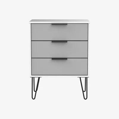 The Range Hong KongReady Assembled 3 Drawer Midi Chest - Grey Matt & White Matt