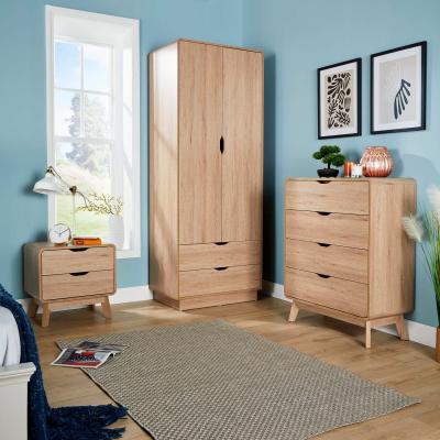 The Range Nordica Chest of 4 Drawers Bedroom Clothing Storage Organiser Unit  - Light Oak Effect