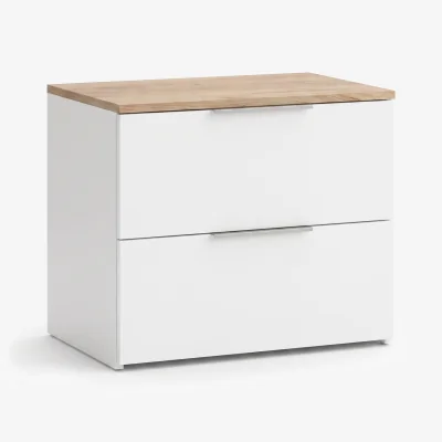 The Range Shefa Line MODU 60 Chest of Drawers, 2 Drawers, White - Sonoma Oak - White - Sonoma Oak