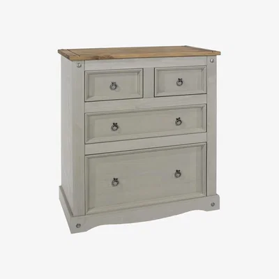 The Range Corona Grey 2+2 Drawer Chest - Grey