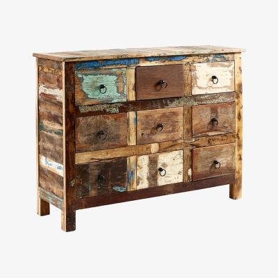 The Range Reclaimed Boat 9 Drawer Chest - Multicolour