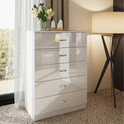 The Range Chiswick Chest of Drawers White Gloss - Gloss White