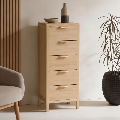 The Range Freya Natural Wood Assembled Storage Unit with Drawers - Natural