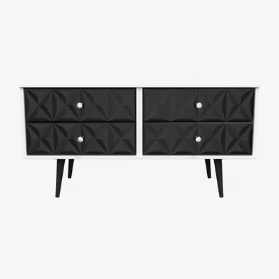 The Range Pixel Ready Assembled 4 Drawer Bed Box - Deep Black & White Matt