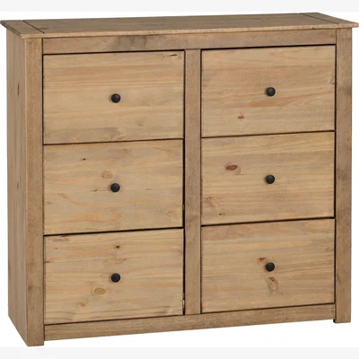 The Range Panama 6 Drawer Chest Natural Wax - Natural Wax