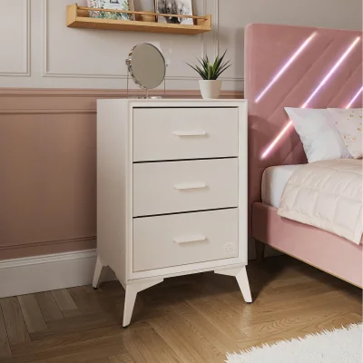 The Range XR Living Florence Canvas Storage Chest of 3 Drawers - Natural